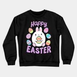 Happy Easter Day Cute Easter bunny holding an egg Crewneck Sweatshirt